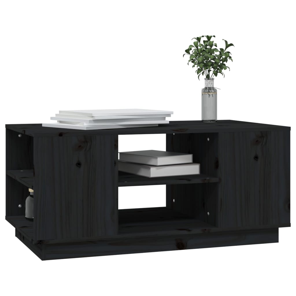 Salongbord Sofabord Svart 90x49x40,5 cm heltre furu