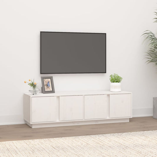 TV-Møbel Hvit TV-benk 140x40x40 cm heltre furu