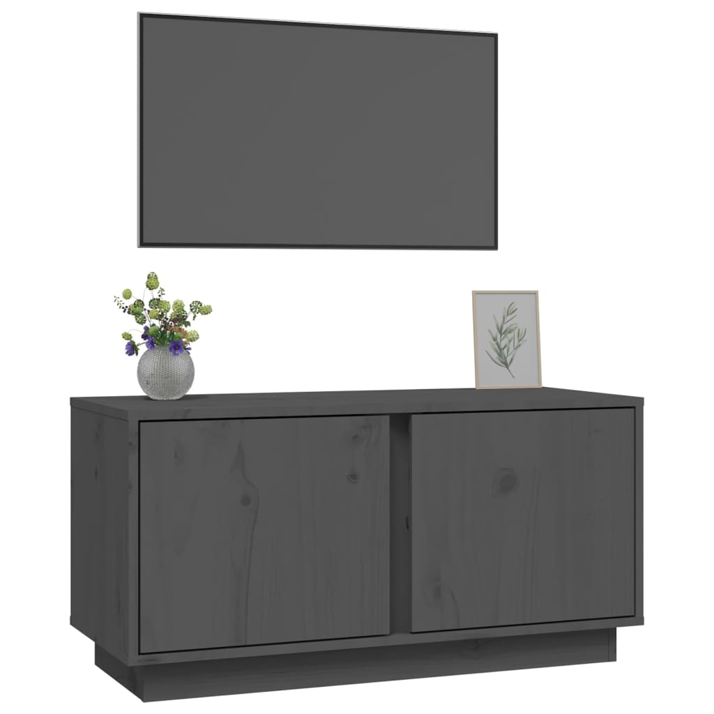 TV-Møbel Grå Tv-benk 80x35x40,5 cm heltre furu