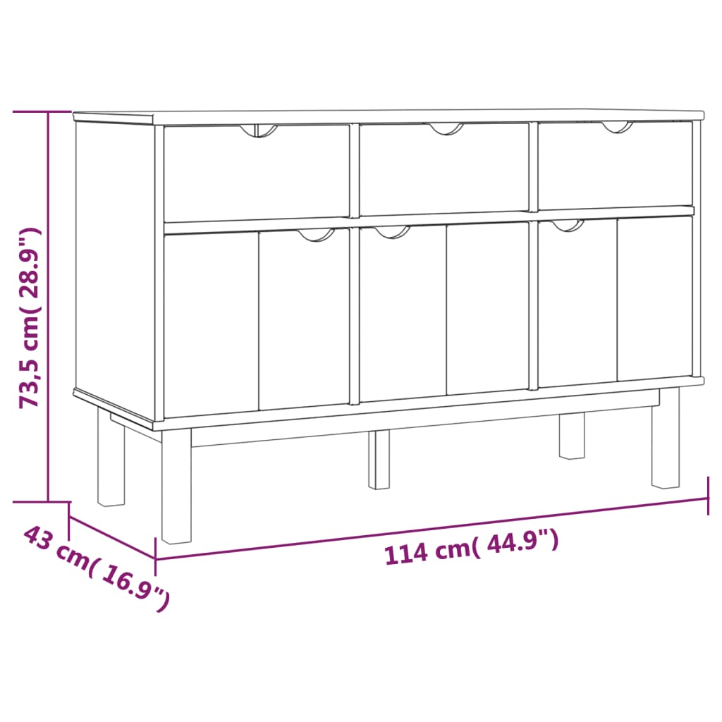 Skjenk Tre heltre furu OTTA 114x43x73,5 cm