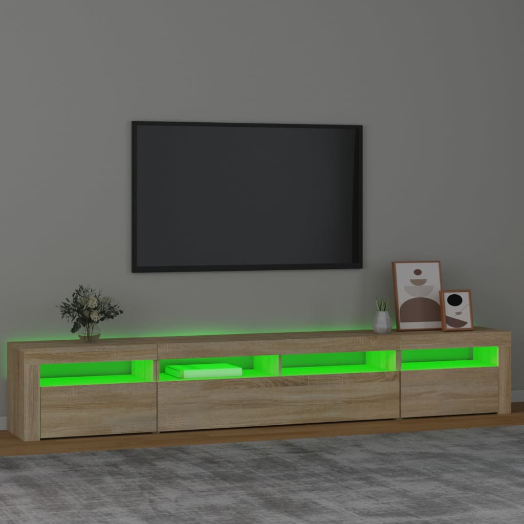 TV-Møbel Sonoma Eik TV-benk med LED-lys 240x35x40 cm
