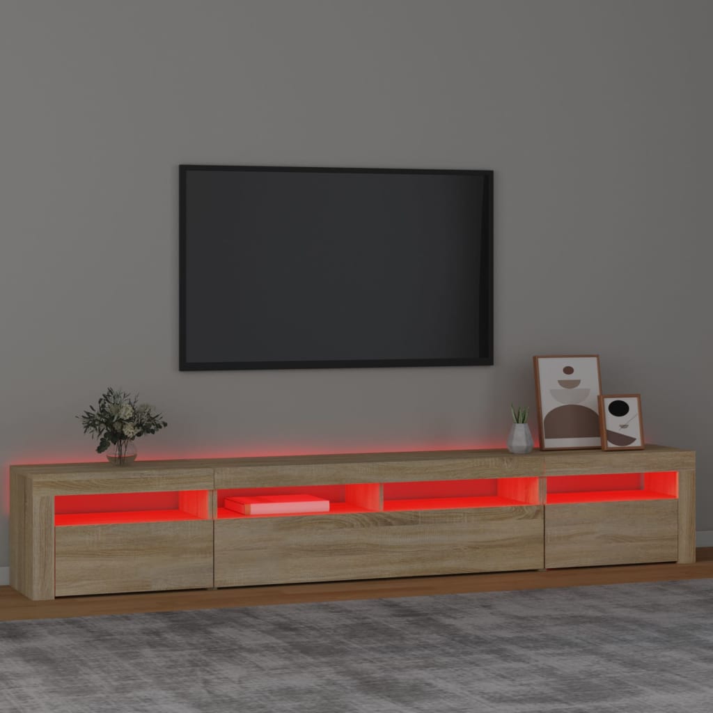 TV-Møbel Sonoma Eik TV-benk med LED-lys 240x35x40 cm
