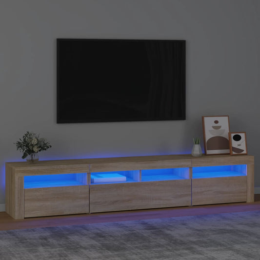 TV-Møbel Sonoma Eik TV-benk med LED-lys 210x35x40 cm