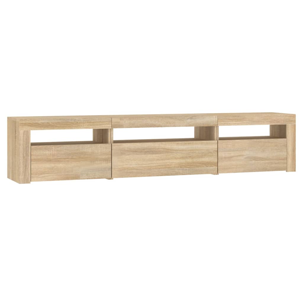 TV-Møbel Sonoma Eik TV-benk med LED-lys 195x35x40 cm
