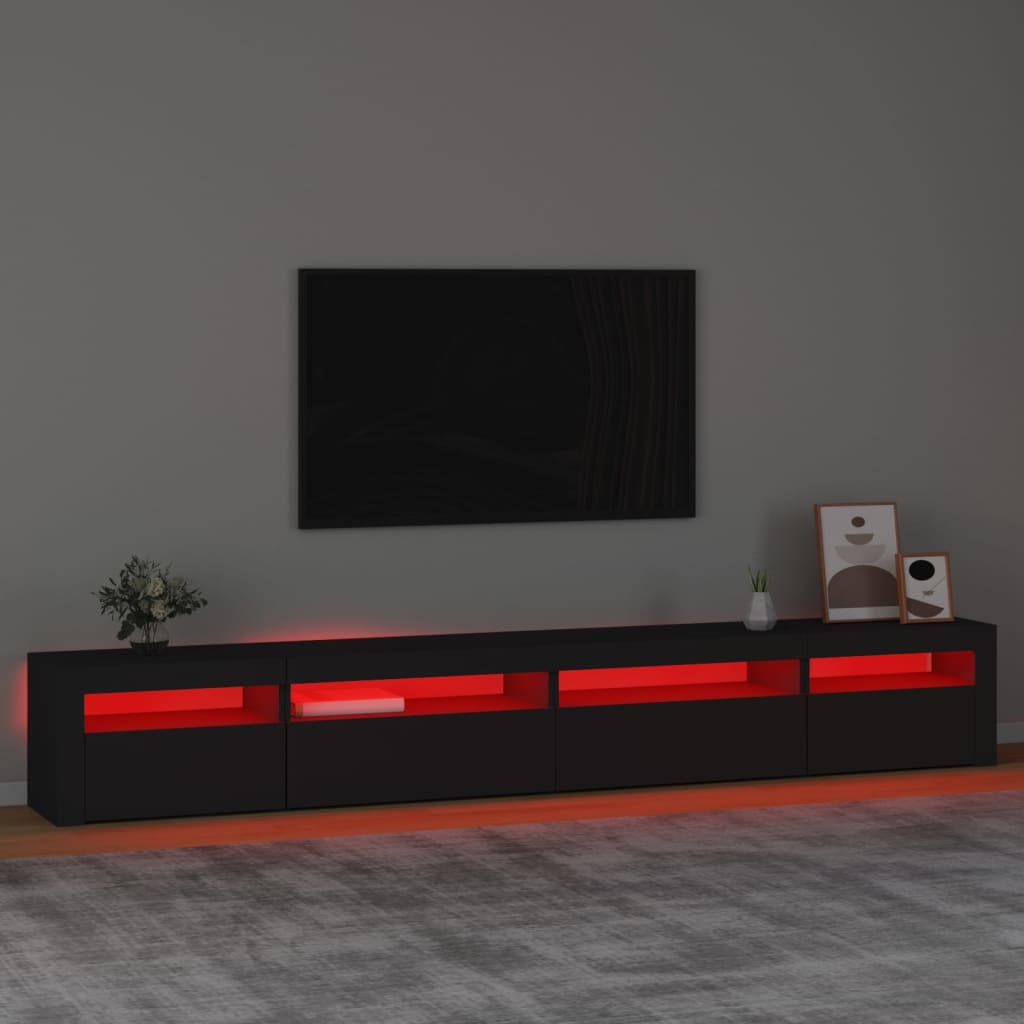 TV-Møbel Svart TV-benk med LED-lys 270x35x40 cm