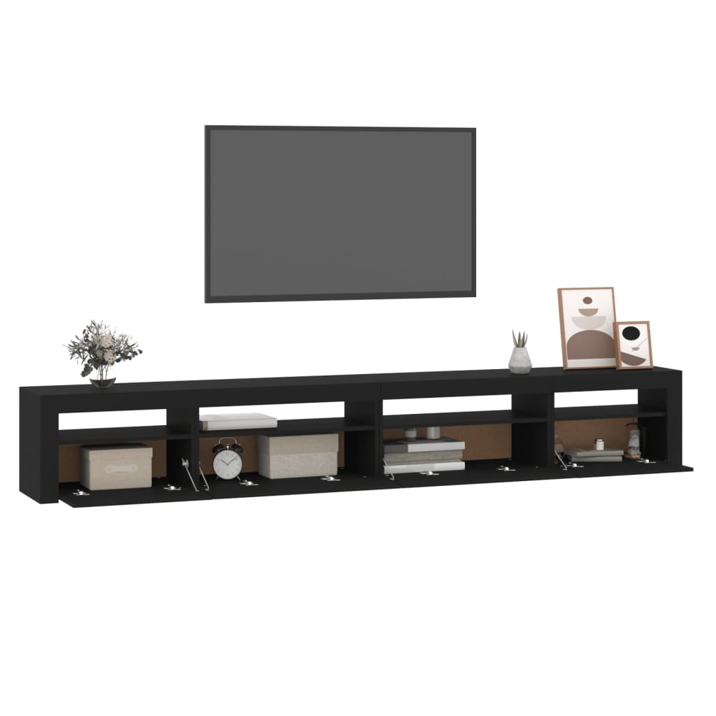TV-Møbel Svart TV-benk med LED-lys 270x35x40 cm