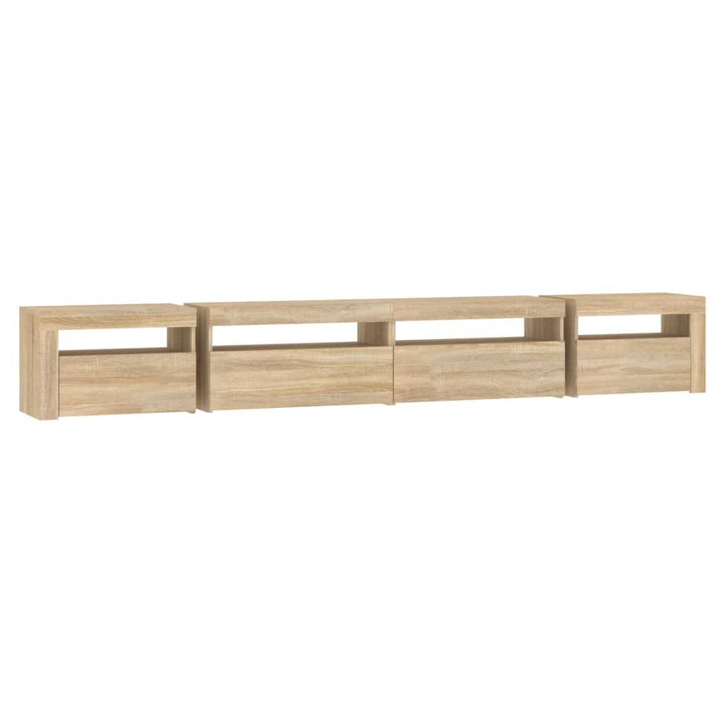 TV-Møbel Sonoma Eik TV-benk med LED-lys 270x35x40 cm