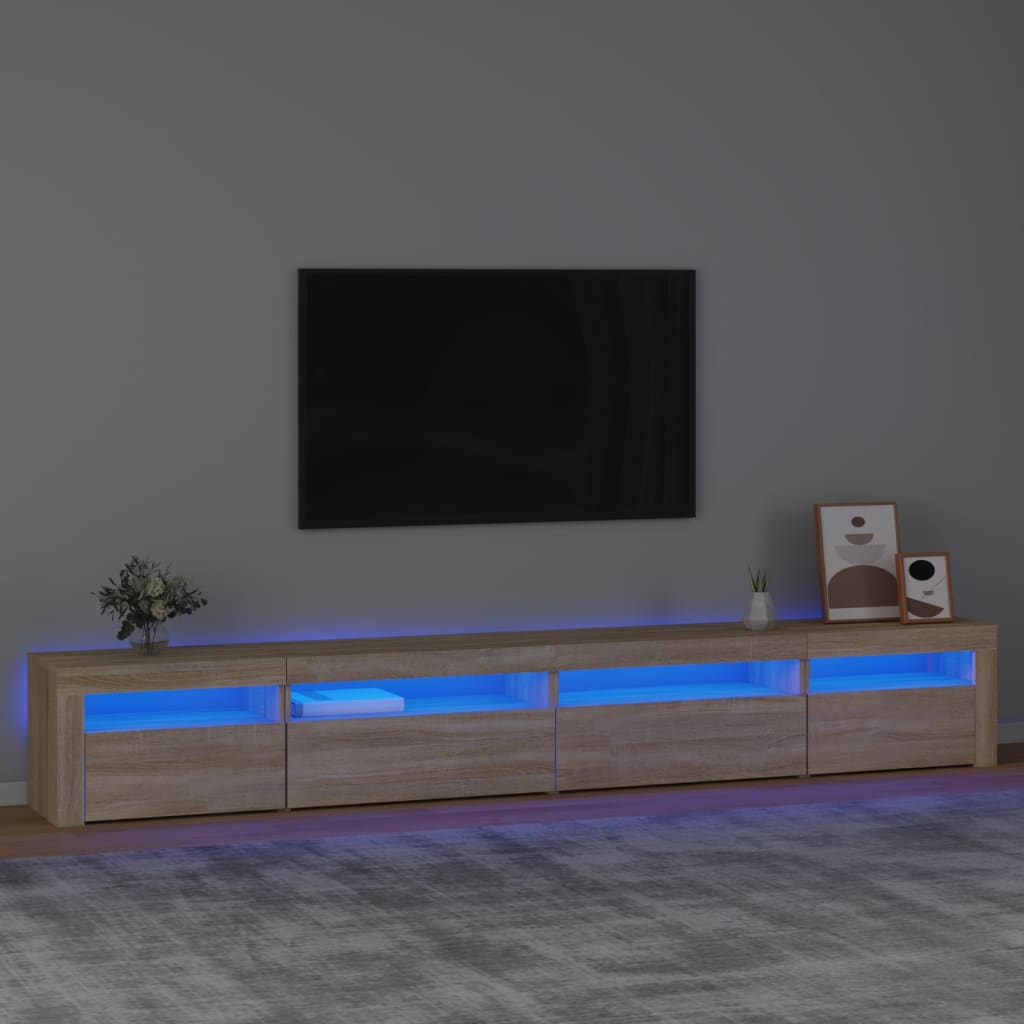 TV-Møbel Sonoma Eik TV-benk med LED-lys 270x35x40 cm