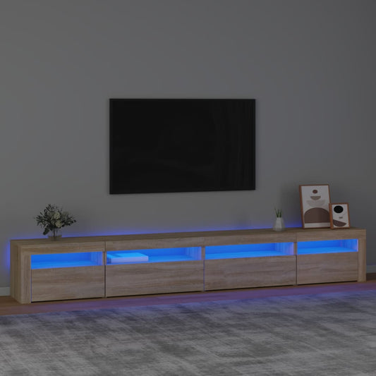 TV-Møbel Sonoma Eik TV-benk med LED-lys 270x35x40 cm