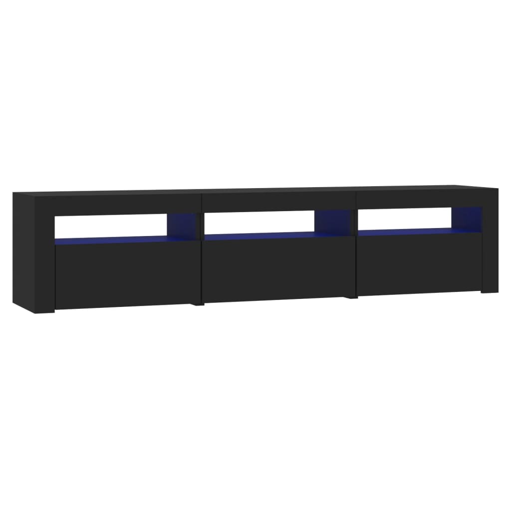 TV-Møbel Svart TV-benk med LED-lys 180x35x40 cm