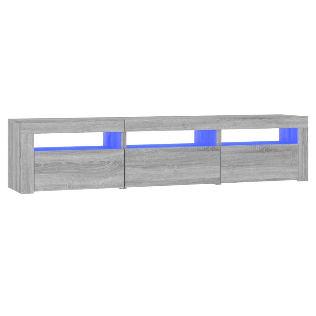 TV-Møbel Sonoma Grå TV-benk med LED-lys 180x35x40 cm