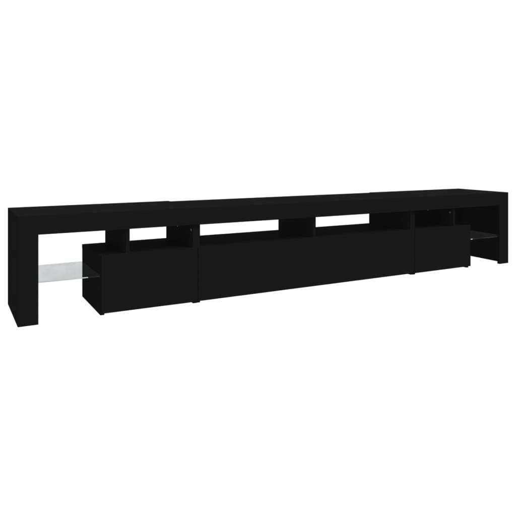 TV-Møbel Svart TV-benk med LED-lys 260x36,5x40 cm
