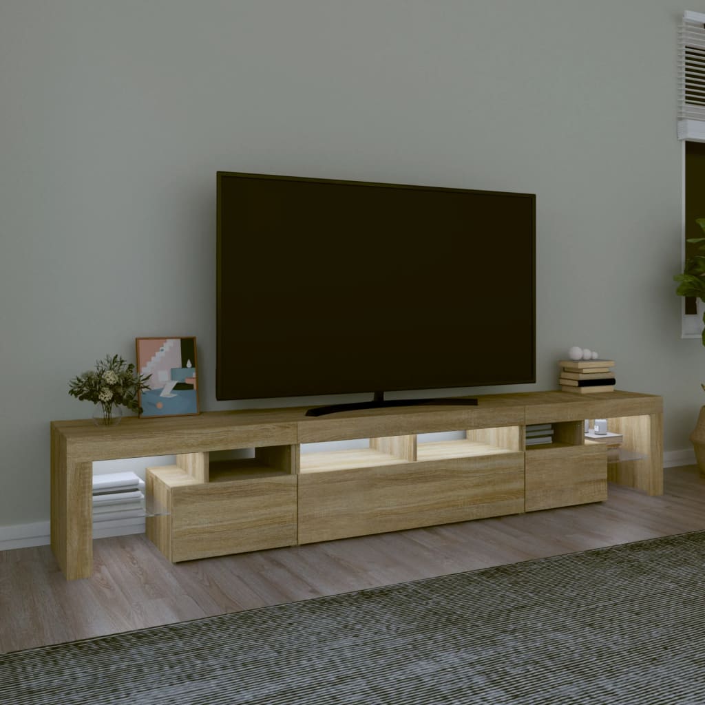 TV-Møbel Sonoma Eik TV-benk med LED-lys 230x36,5x40 cm