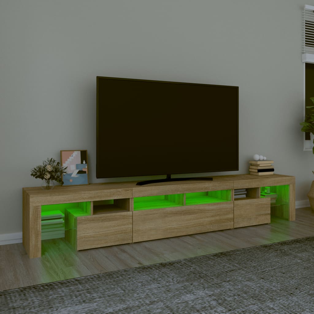 TV-Møbel Sonoma Eik TV-benk med LED-lys 230x36,5x40 cm