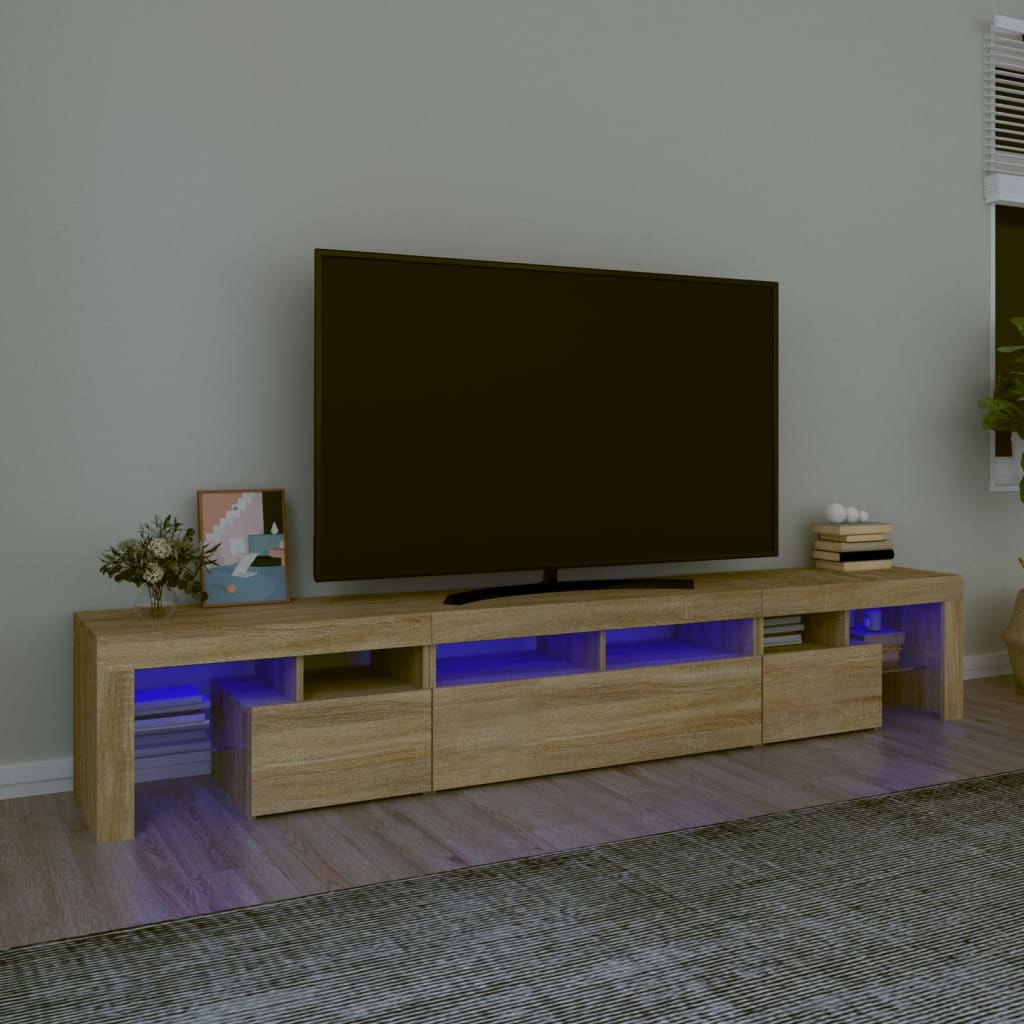 TV-Møbel Sonoma Eik TV-benk med LED-lys 230x36,5x40 cm