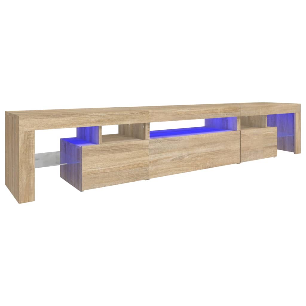 TV-Møbel Sonoma Eik TV-benk med LED-lys 215x36,5x40 cm