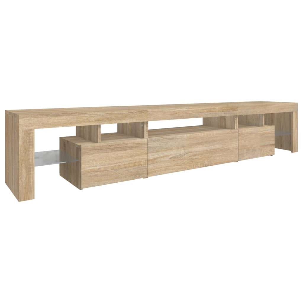 TV-Møbel Sonoma Eik TV-benk med LED-lys 215x36,5x40 cm