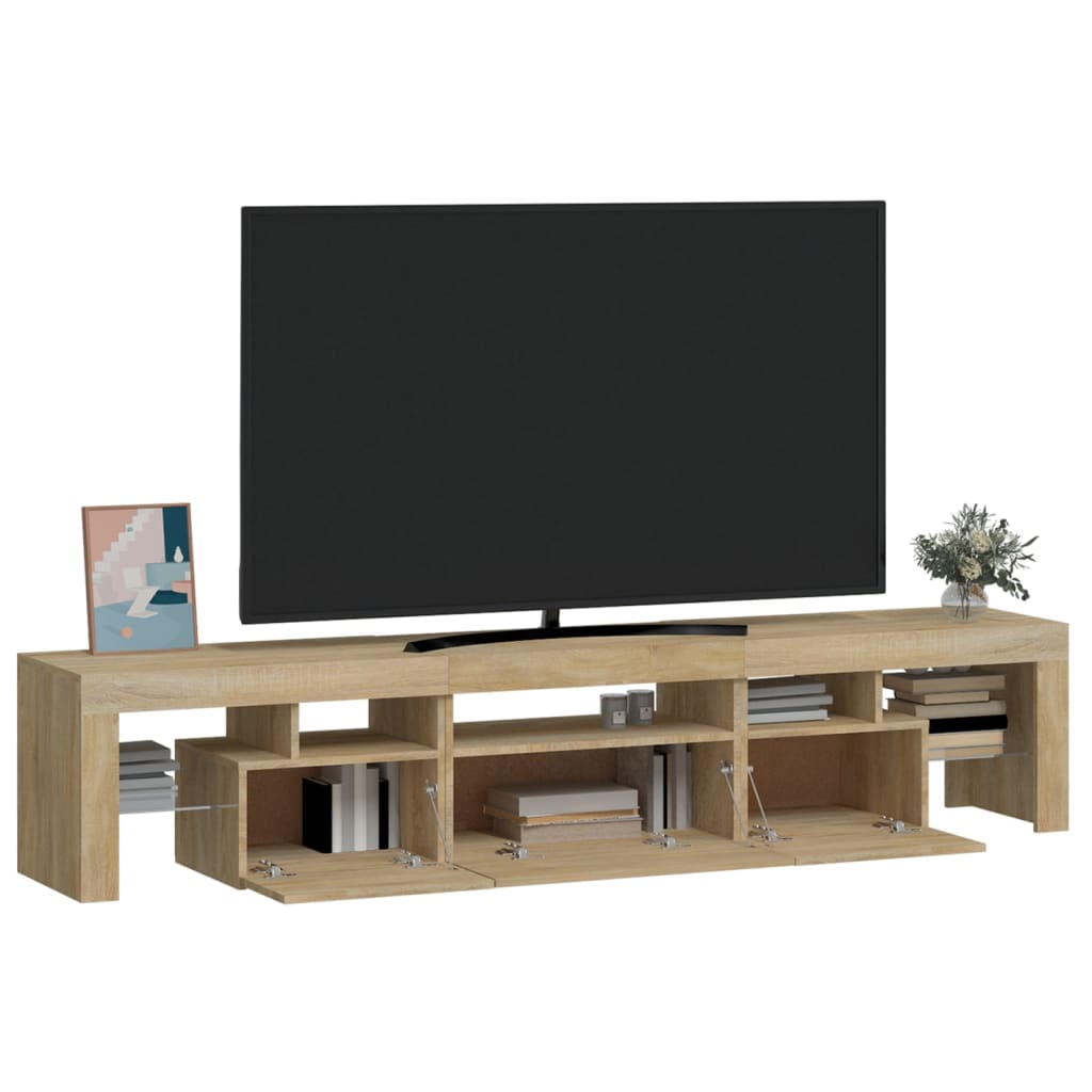 TV-Møbel Sonoma Eik TV-benk med LED-lys200 x 36,5 x 40 cm