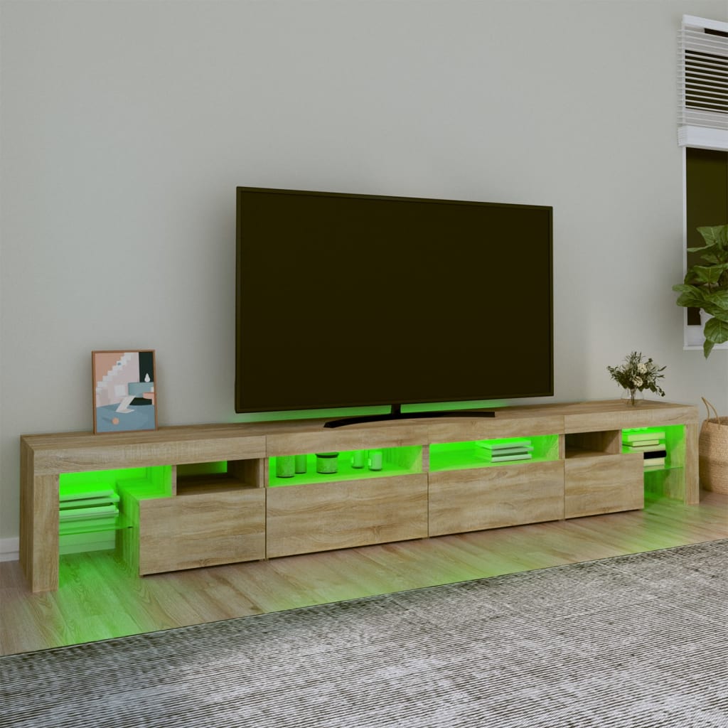 TV-Møbel Sonoma Eik TV-benk med LED-lys 260x36,5x40 cm