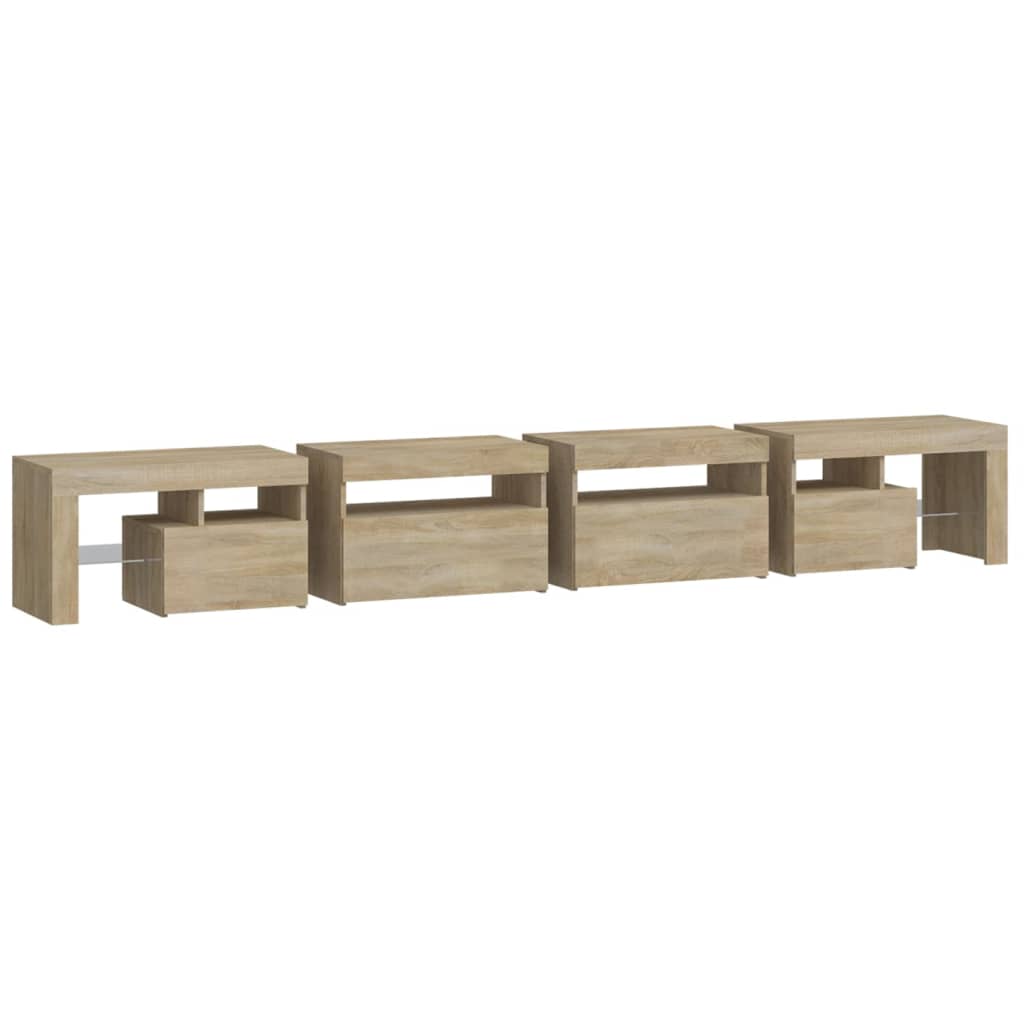 TV-Møbel Sonoma Eik TV-benk med LED-lys 260x36,5x40 cm