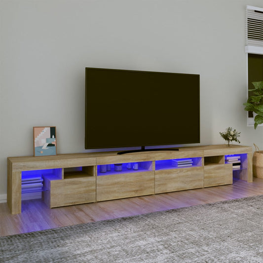 TV-Møbel Sonoma Eik TV-benk med LED-lys 260x36,5x40 cm