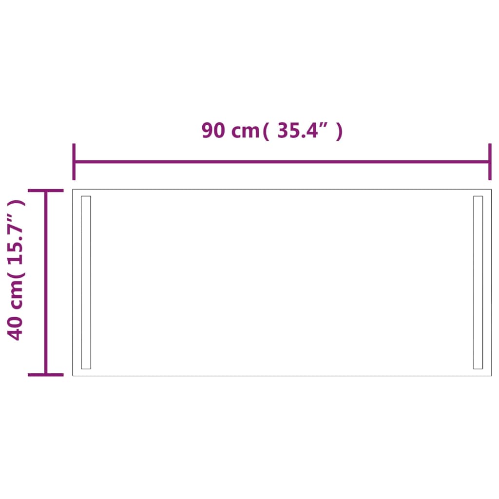 Baderomsspeil LED 40x90 cm