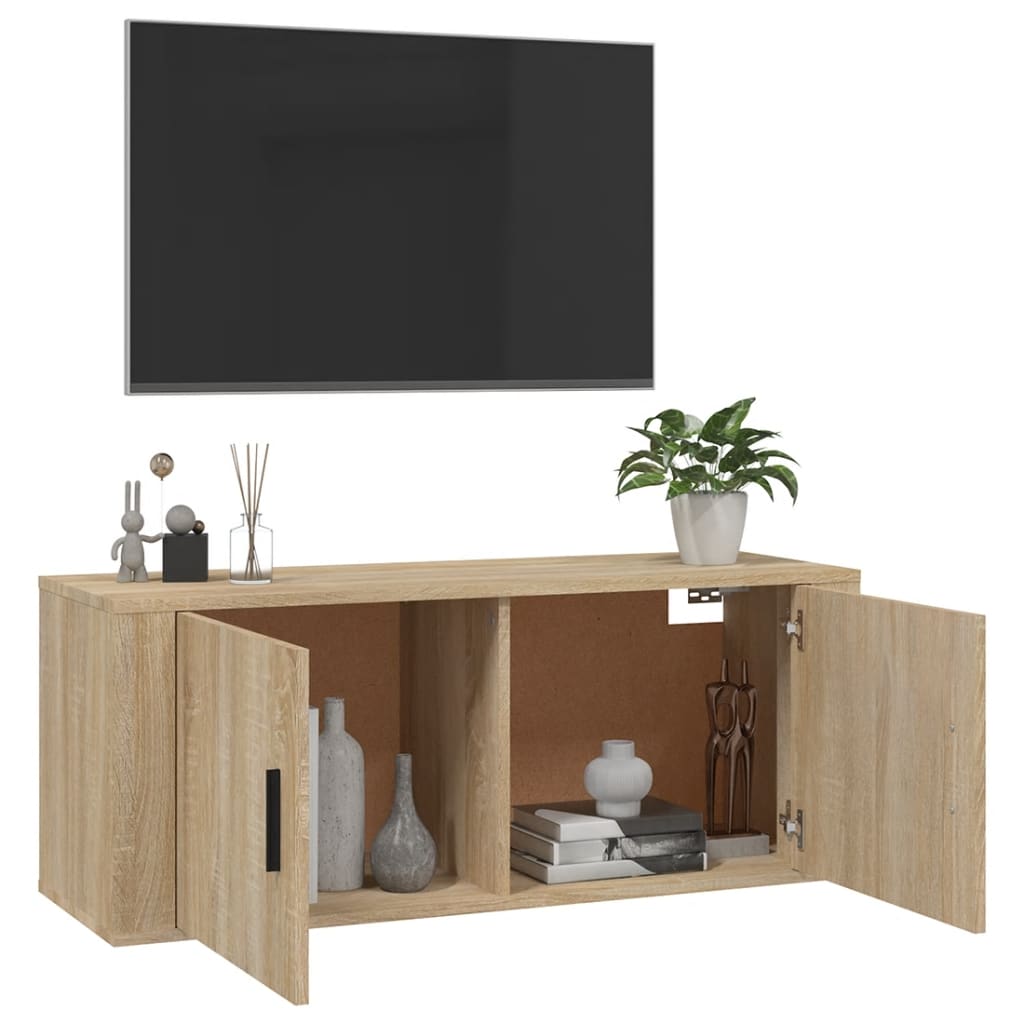TV-Møbel Sonoma Eik Vegghengt TV-benk 100x34,5x40 cm