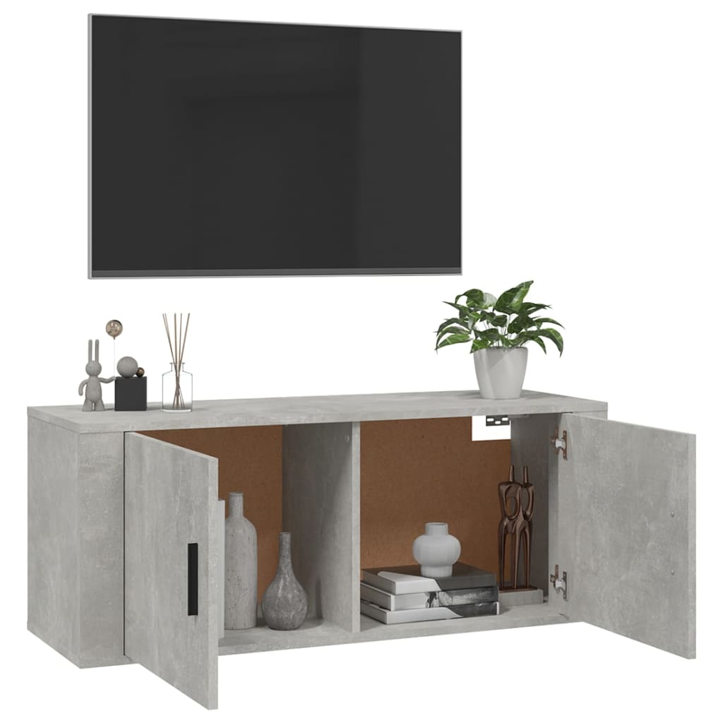 TV-Møbel Betonggrå Vegghengt TV-benk 100x34,5x40 cm