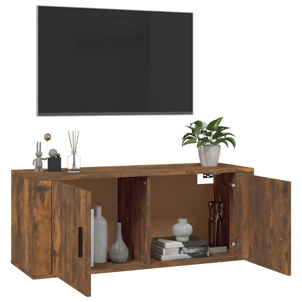 TV-Møbel Røkt Eik Vegghengt TV-benk 100x34,5x40 cm