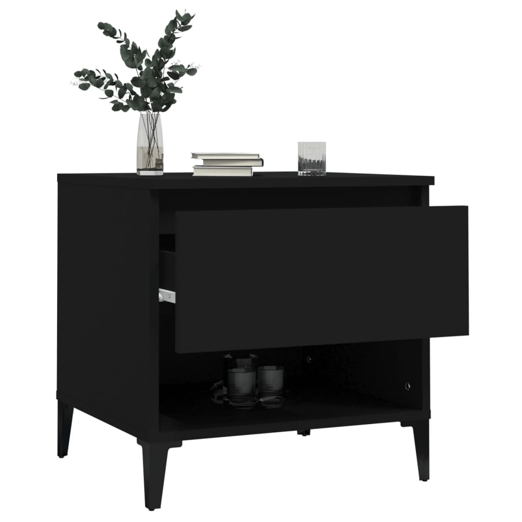 Sidebord Svart 2 stk 50x46x50 cm