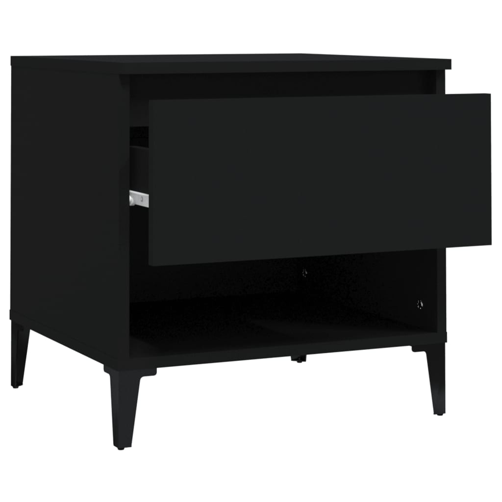 Sidebord Svart 2 stk 50x46x50 cm