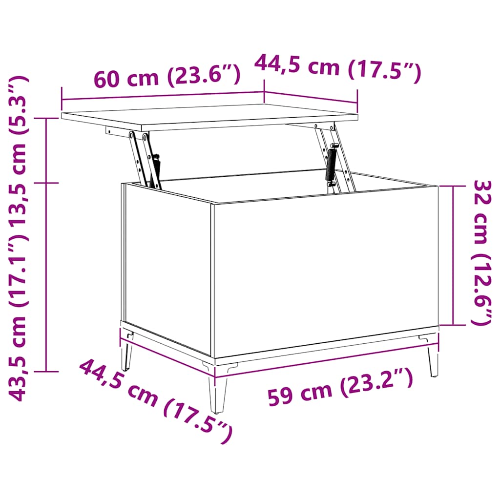 Salongbord Sofabord Sonoma Eik 60x44,5x45 cm