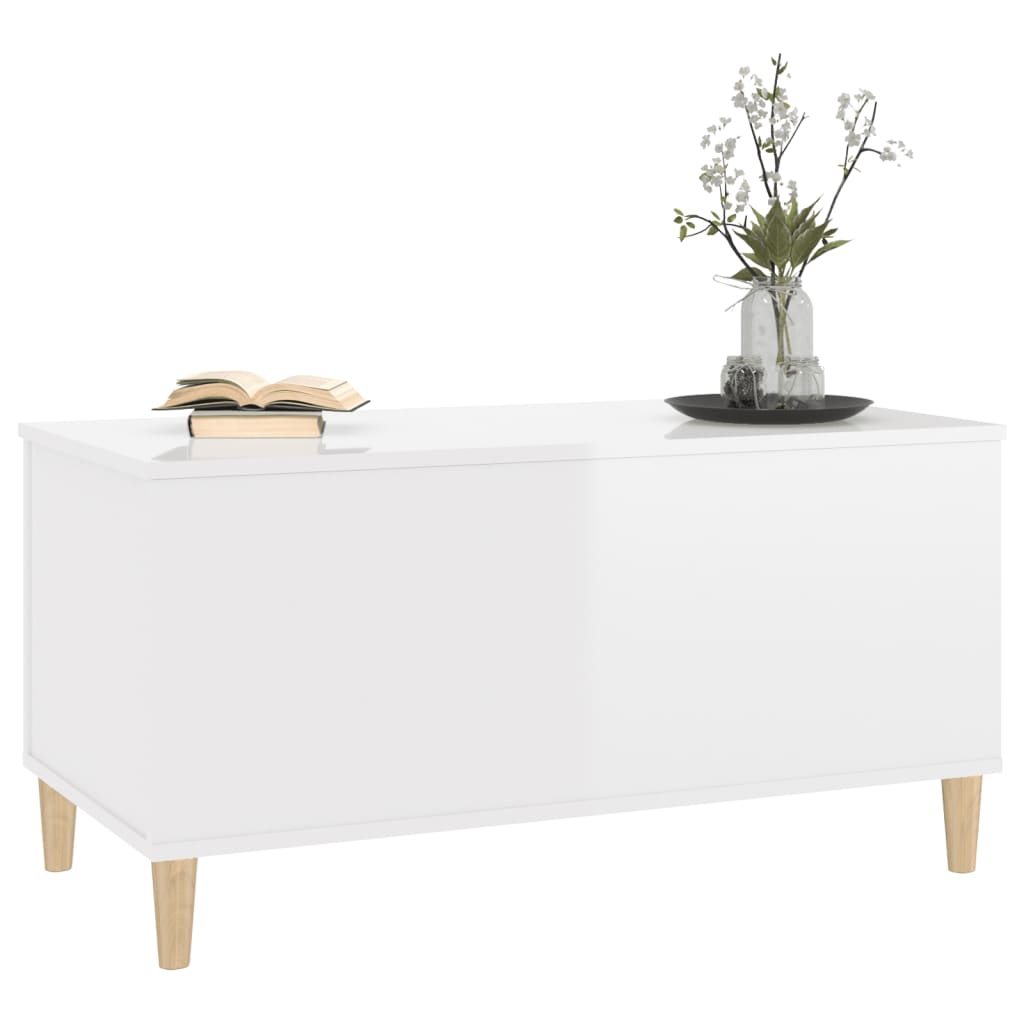 Salongbord Sofabord Høyglans Hvit 90x44,5x45 cm