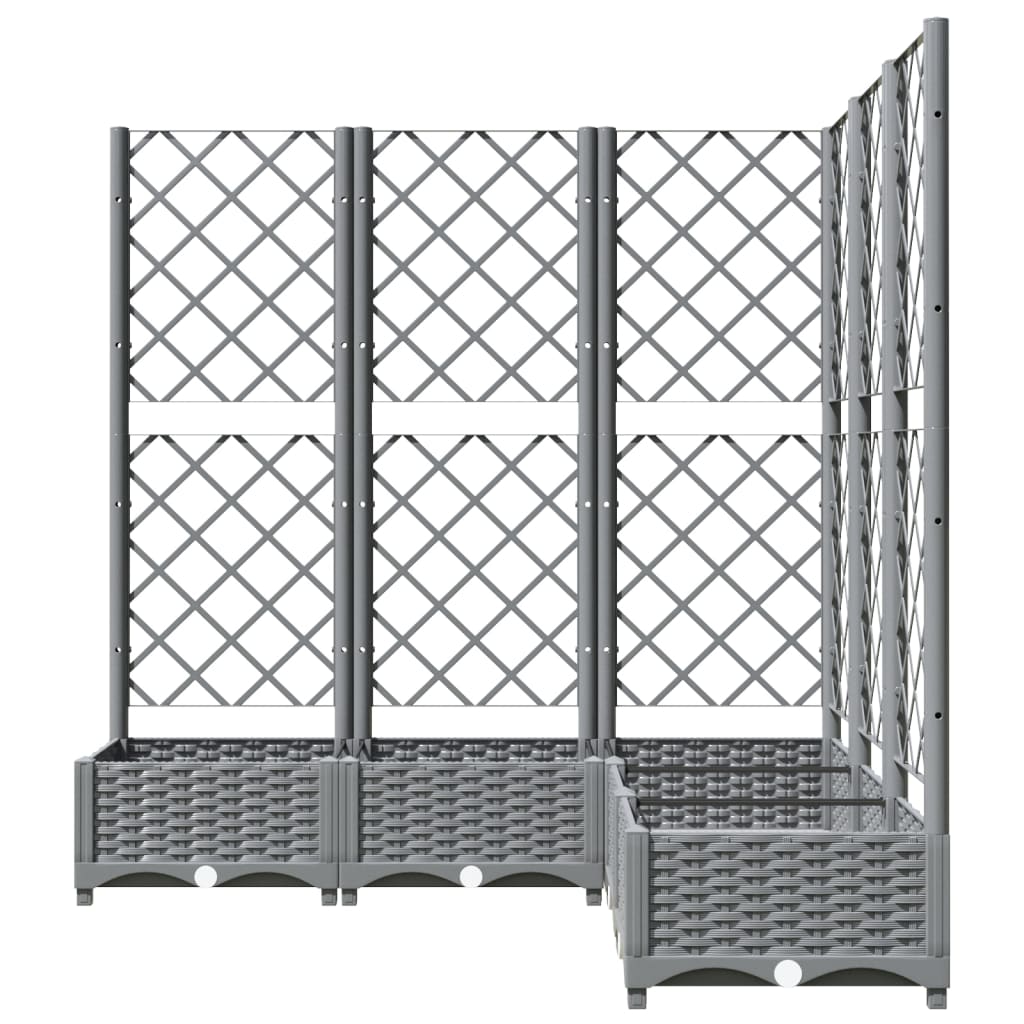 Hageespaljé Plantekasse PP med espalier lysegrå 120x120x121,5 cm