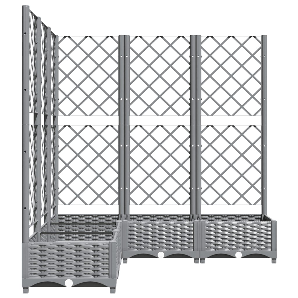 Hageespaljé Plantekasse PP med espalier lysegrå 120x120x121,5 cm