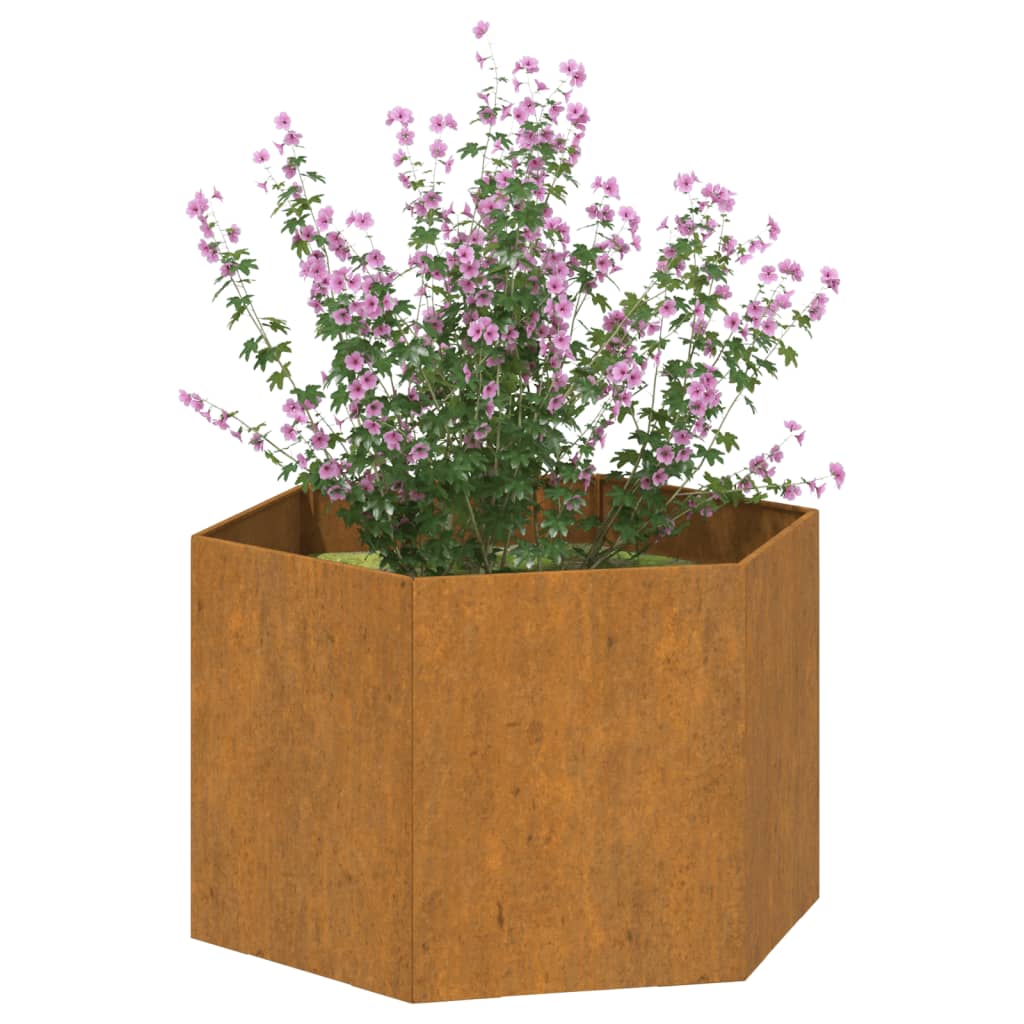 Utendørs Blomsterkasse Plantekasse rust 60x60x45 cm cortenstål