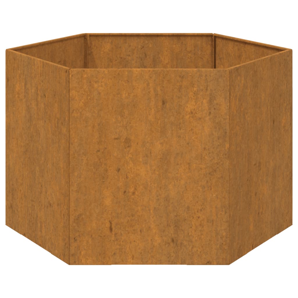 Utendørs Blomsterkasse Plantekasse rust 60x60x45 cm cortenstål