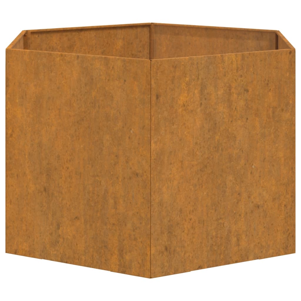 Utendørs Blomsterkasse Plantekasse rust 60x60x45 cm cortenstål