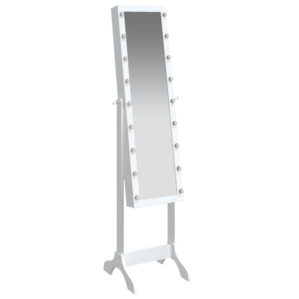Veggspeil Hvit Frittstående speil med LED 34x37x146 cm