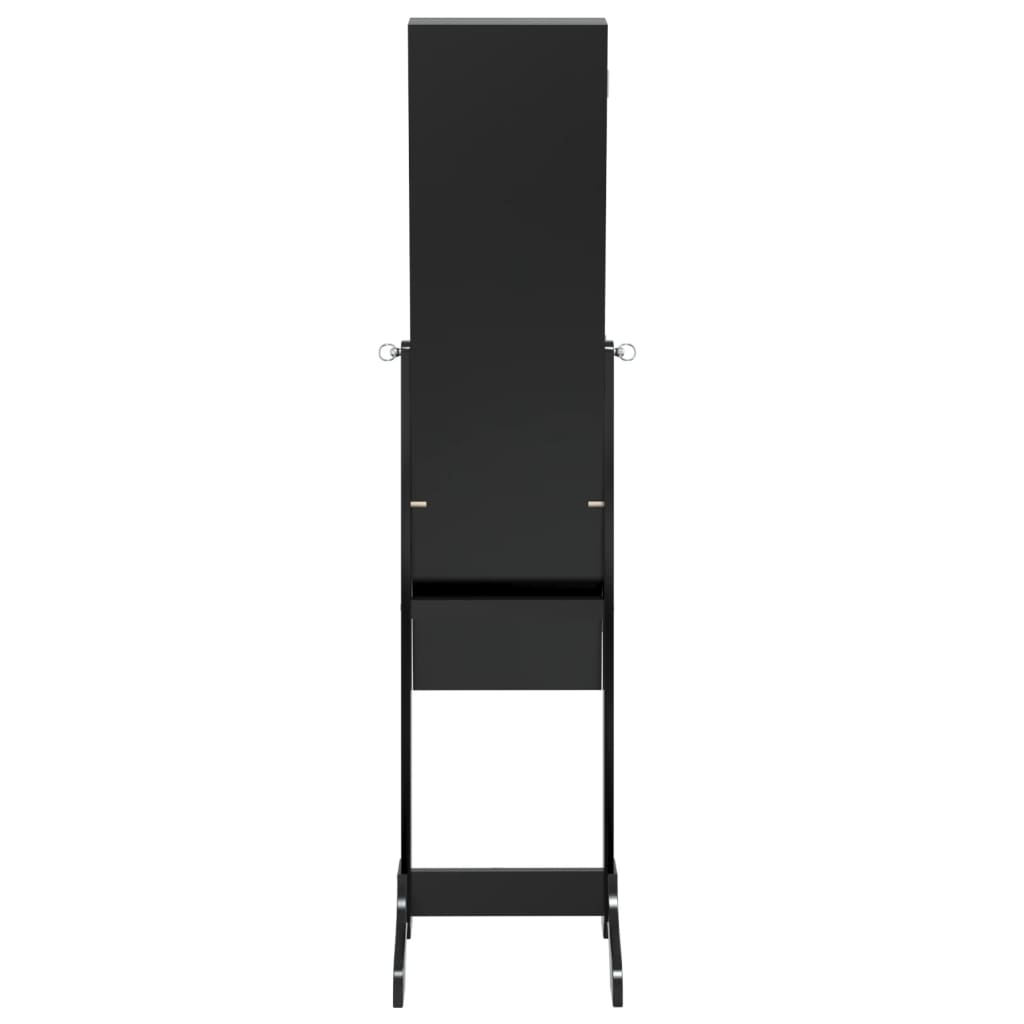 Veggspeil Svart Frittstående speil med LED 34x37x146 cm