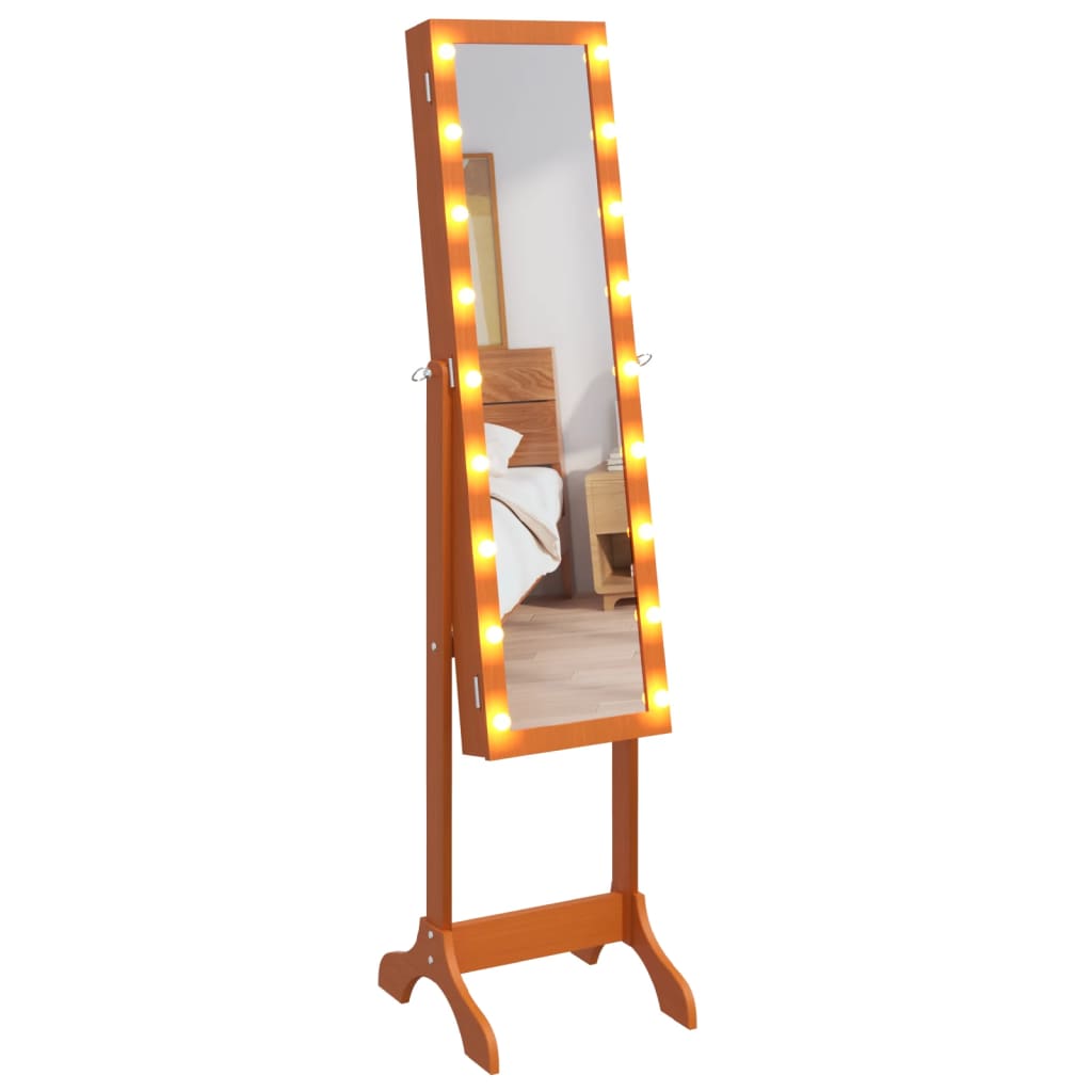 Veggspeil Frittstående speil med LED 34x37x146 cm