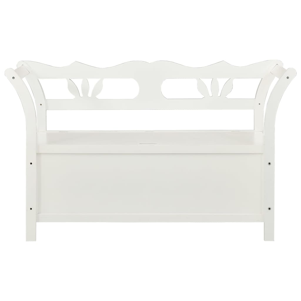 Benk hvit 107x45x75,5 cm heltre gran