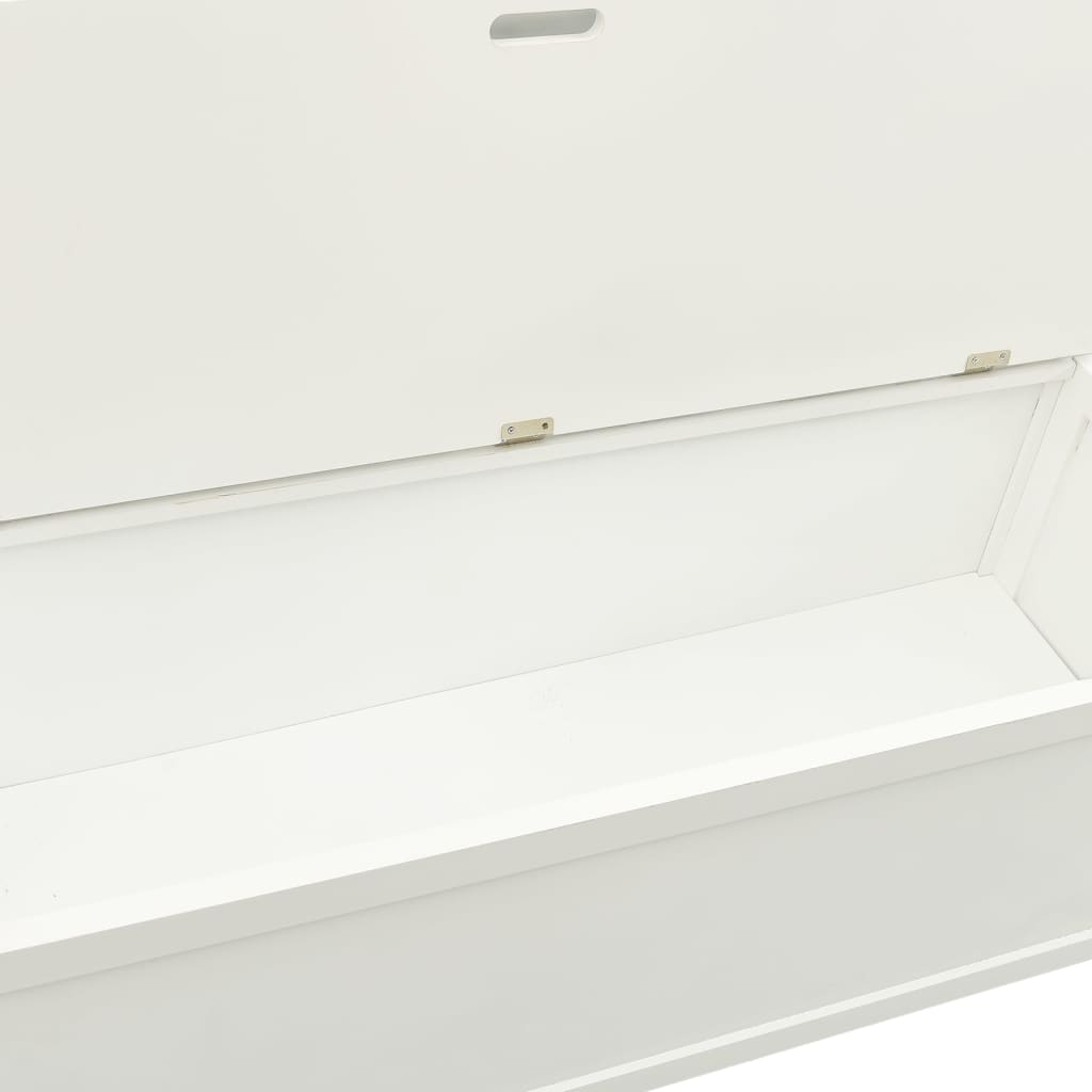 Benk hvit 107x45x75,5 cm heltre gran