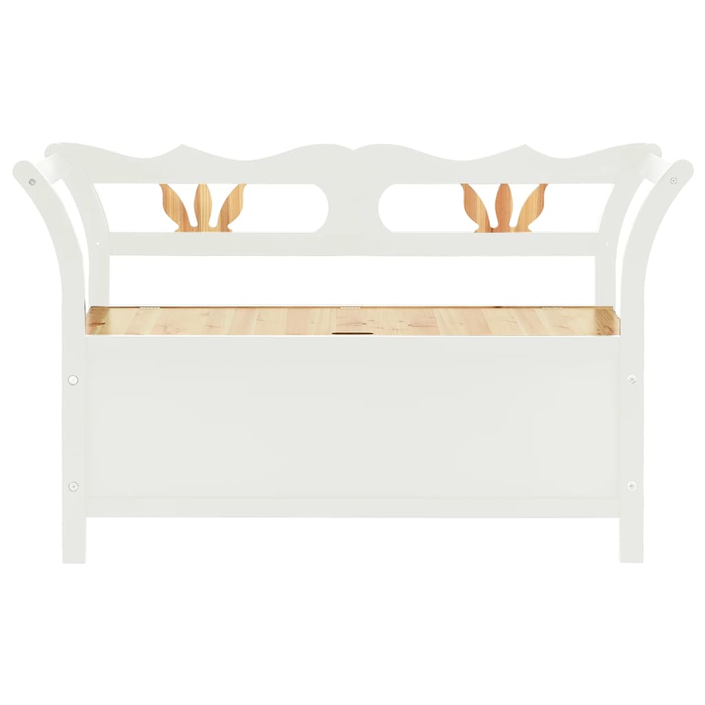 Benk hvit 107x45x75,5 cm heltre gran