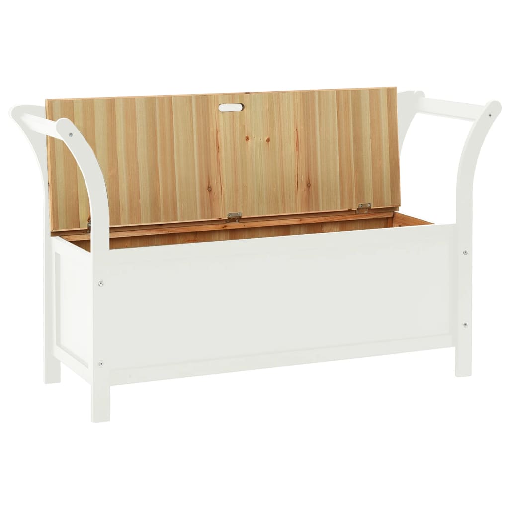 Benk hvit 107x45x75,5 cm heltre gran