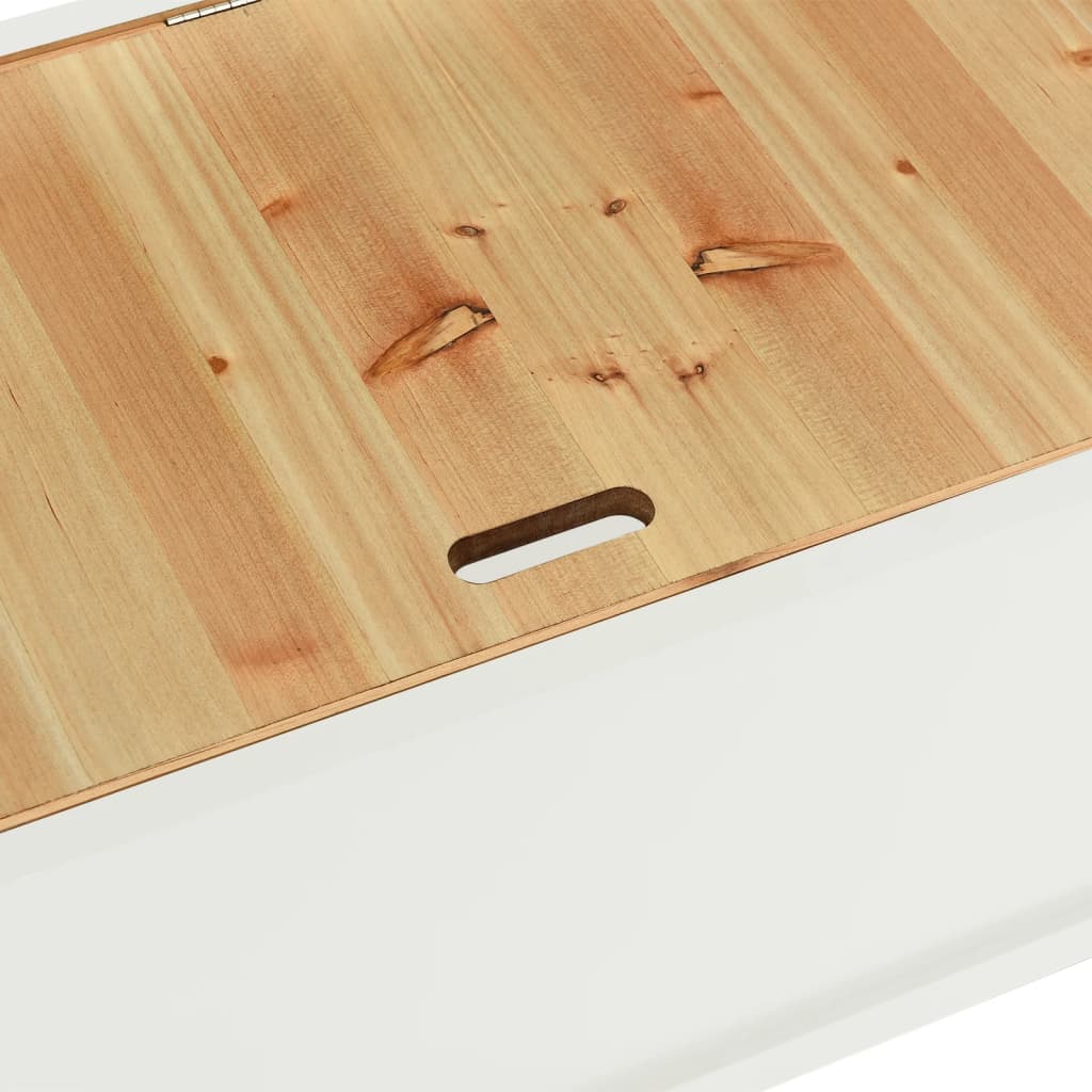Benk hvit 107x45x75,5 cm heltre gran