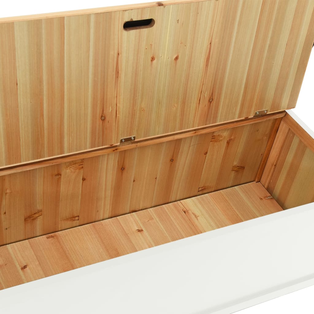 Benk hvit 107x45x75,5 cm heltre gran