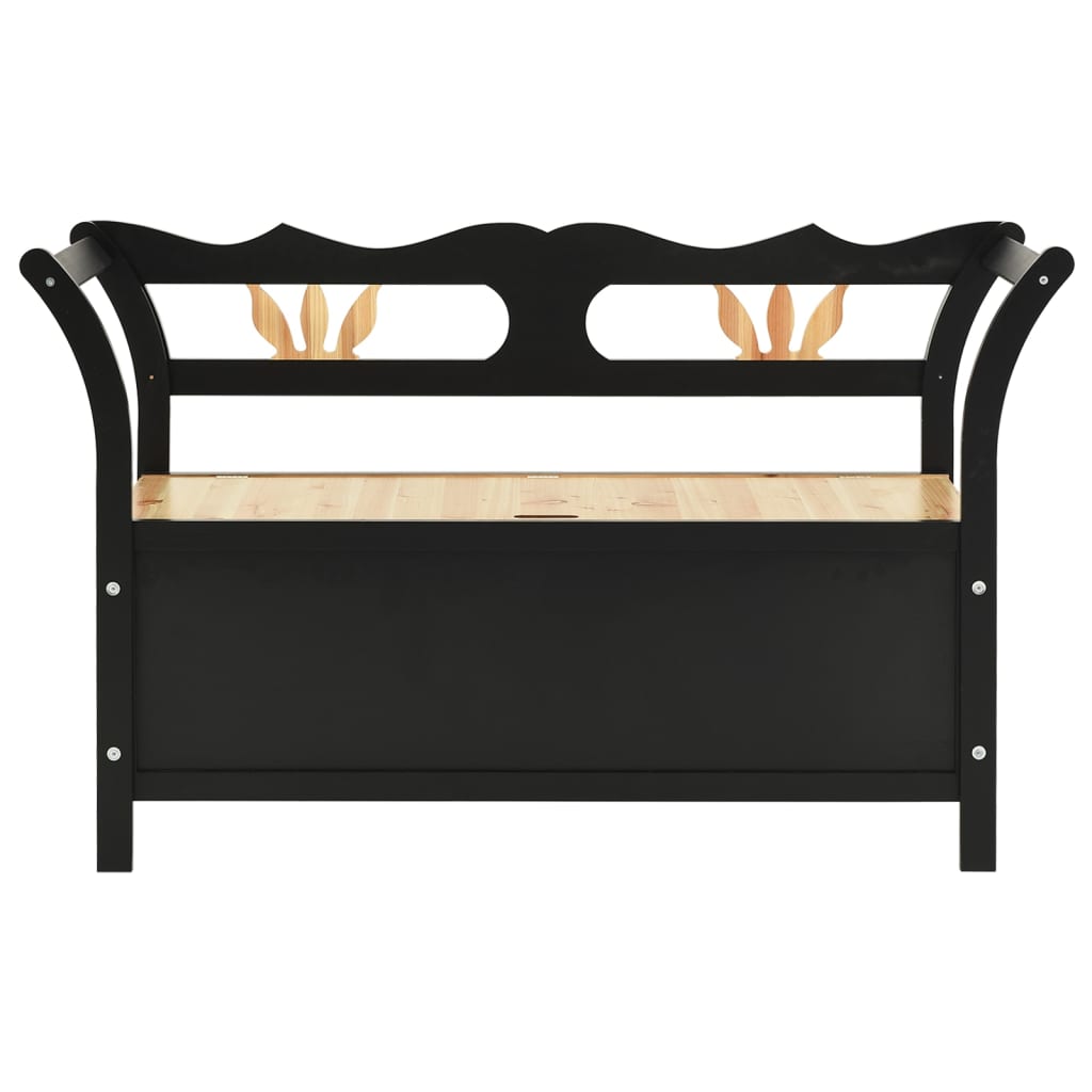 Benk svart 107x45x75,5 cm heltre gran