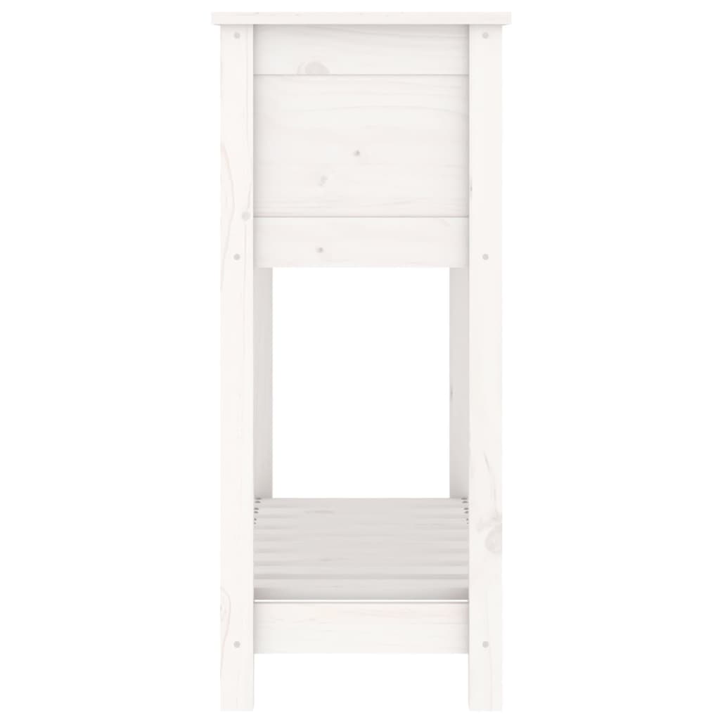 Utendørs Blomsterkasse Plantekasse Tre med hylle Hvit 82,5x34,5x81 cm heltre furu