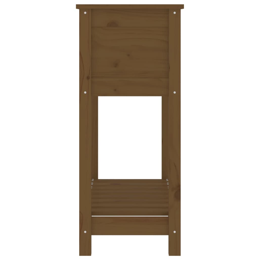 Utendørs Blomsterkasse Plantekasse Tre med hylle Honningbrun 82,5x34,5x81 cm heltre furu